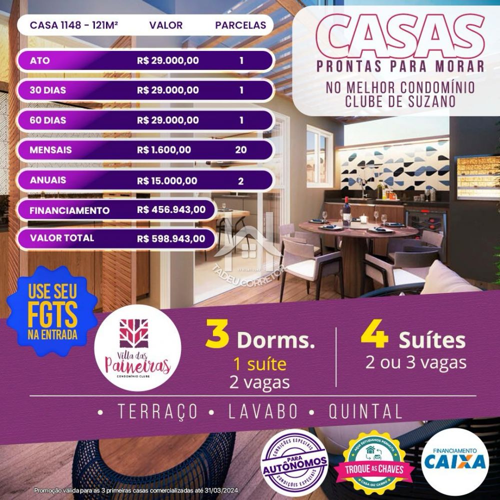 Casa em Condomínio Parque Santa Rosa 4 dormitorios 0 banheiros 0 vagas na garagem